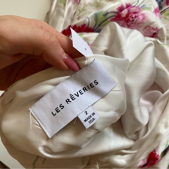 Les reveries 100% silk floral mini dress size 2 - Picture 6 of 13